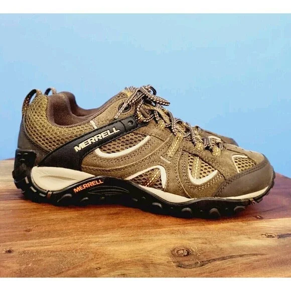 Merrell Canteen Marmalade Trail Hiking Shoes Mens 11.5 Green Suede Mesh Casual s-l400.jpg main image 2